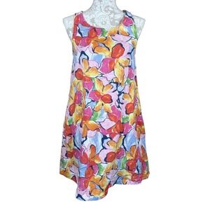 C&C California Linen Floral Mini Dress Sleeveless Lightweight Summer Small